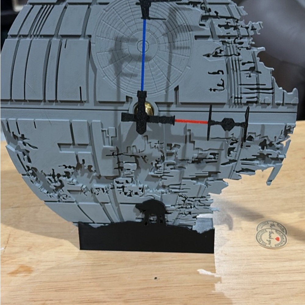 Gray Death Star Wall Clock